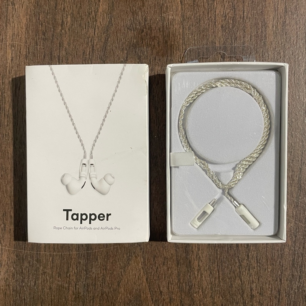 Tapper 925 Silver Plated Magnetic Rope Chain for Airpods - DAMAGED NEEDS REPAIR